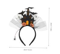 OKUMEYR Glow Dark Halloween Castle Headband with LED Lights Decorative Light Up Hairband for Women Spooky Ghost Motif Fancy Dress Accessory for Costume Parties and Night Events