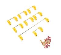 OKUMEYR Gold Plated Satellite Shaft 6.25u 2u Key Stabilizers Set for Mechanical Keyboard, Pcb Mounted Computer Accessory, Orange Yellow, Compatible with Keyboard Large Keycaps