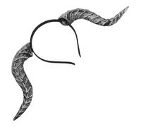 OKUMEYR Gothic Devil Horns Headband with Curved Silver Pu and Plastic Material, Comfortable and Quick to Wear Halloween Horn Accessory for Masquerade Balls and Halloween Parties
