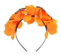OKUMEYR Hair Clasp Orange Plastic and Cloth Material Halloween Ghost Claw Headband with Simulation Flowers Not Easy to Fade or Deform, for Cosplay and Photo with Family or Friends