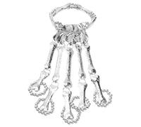 OKUMEYR Halloween Skeleton Bones Bangle for Women Silver Alloy Goth Bracelet with Skull Fingers Design and Stylish Halloween Jewelry for Party Cosplay Rocker Costume Idea