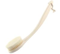 OKUMEYR Handle Bath Brush for Exfoliating and Deep Cleansing with Soft Pet Nylon Bristles White Ps Shower Scrubber for Wet and Dry Use in Shower