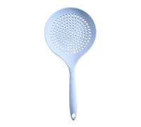 OKUMEYR Heat Resistant Silicone Skimmer Ladle with Optimized Straining Non-Scratch Cooking Utensil for Serving Draining and Frying for Hot Pot and Pasta Blue