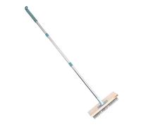 OKUMEYR Heavy Duty Wire Cleaning Brush with Stainless Steel Handle Stiff Bristles Deck Scrubber for Outdoor Garden Concrete Floor Moss and Weeding Cleaning Ergonomic Long Reach Design