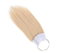 OKUMEYR Human Hair Colour Rings Natural and Washable Human Hair Samples with White Pvc Ring 30pcs for Salon Supplies