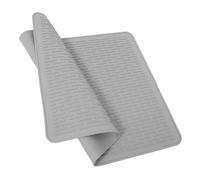 OKUMEYR Induction Cooker Silicone Mat Heat Resistant Table Protector for Induction Cooktops Hot Pots Multi Purpose Non Slip Silicone Pad with Hanging for Easy Storage Light Gray