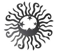 OKUMEYR Iron Art Moon and Star Wall Decoration for Bedroom and Yard, Black Decorative Wall-mountable Garden Ornament Made of Sturdy Iron Metal Sculpture