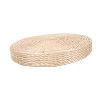 OKUMEYR Japanese Style Round Meditation Cushion, 6cm Thick Woven Floor Mat for Home and Zen Practice, Natural Straw Tatami Seat Pad, 40x40cm Decorative Round Floor Seating