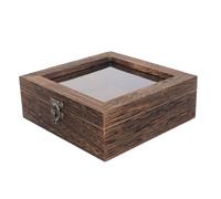 OKUMEYR Jewelry Display Case Wooden Specimen Box Vintage Style Dustproof Acrylic and Wood Material Delicate Craftsmanship Retro Design for Collecting Specimen and Desktop Adornment