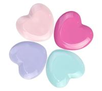 OKUMEYR Jewelry Tray Set Practical Storage Solution Stainless Steel 4pcs Heart-shaped Decorative Holder and Trinket Dish with Firm Texture for Desktop Organizing Jewelry and Nail