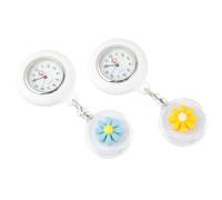 OKUMEYR Little Daisy and Accurate Timekeeping 2pcs for Nurses Pocket Watches with Silicone Material Anti-Fall Design, White Colour and Decorative Effect Suitable for Most Occasions
