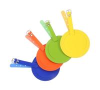 OKUMEYR Luggage Tags Baggage Tags 4 Pcs Synthetic Leather Round with Strap Connector, Fashion Multicolour Write Name and Protect Information for Backpack and Travel Suitcase