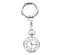OKUMEYR Luminous Portable Pocket Watch for Nurses and Doctors with Quartz Movement, Silver Stainless Steel Case, Glass Face, Pointer Glow the Dark Holiday and Work Clothes Accessory