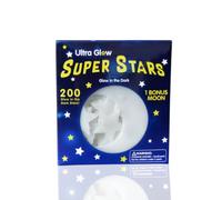 OKUMEYR Luminous Star and Moon Wall Stickers Set White and Acrylic Stars 200pcs 1 Moon, Fluorescent Wall Decal for User-Friendly Night Glow Design Nursery and Glass Decoration