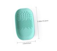 OKUMEYR Makeup Brush Cleaning Pad Silicone Scrub Board Handheld Cleaner for Brushes Small Light Green Easy to Use for Women