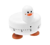 OKUMEYR Mechanical Kitchen Timer Cartoon Duck 60-minute Metal Cooking Countdown Reminder for Home Baking and Study, White