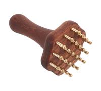 OKUMEYR Meridian Massage Brush Copper Head Massage Comb Wooden Handle Dual Functionality Scraping and Massaging Tool for Abdomen and Arms Daily Use Traditional Chinese Therapeutic Benefits