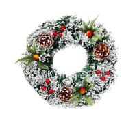 OKUMEYR Mini Christmas Pine Wreath with Artificial Cones 40cm Wall Door Window Decor Festive Home Decoration Xmas Garland