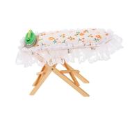 OKUMEYR Miniature Ironing Table for Mini Houses Decorative Mini Ironing Desk Photo Prop for Doll Sewing Toys 1pc Set