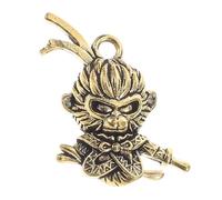 OKUMEYR Monkey King Pendant Brass Keychain Charm Versatile Backpack Accessory Chinese Zodiac Animal Amulet for DIY Jewelry Crafting and Luck Wealth Charm