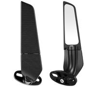 OKUMEYR Motor Rear View Mirror Wing Fin Rear View Mirror for Motorcycle Rotatable Black Aluminum Alloy with Fixing Screws Wider Viewing Angle Suitable for Motorcycle Riders