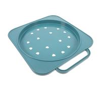 OKUMEYR Movable Gas Cylinder Stand with Wheels Small Blue Gas Tank Holder Secure Storage for Kitchen Use Includes Handle for Easy Transport