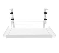 OKUMEYR Office Under Desk Organizer Hanging Metal Wire Book Storage Basket for File, White, Screw Included, Adjustable, Suitable for 1.2-6 CM Thick Desktops, Bathroom and Bedroom