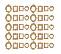 OKUMEYR Picture Frames 40pcs Resin in Golden Colour Vintage Mini for Creativity and Jewelry Display, Elegant Vintage Design for Dollhouse Furniture and Christmas Decor