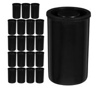 OKUMEYR Plastic Film Canisters 20Pcs Black Storage Containers with Caps for Beads and Small Items Lightproof Camera Reel Holders for Crafting and Photography