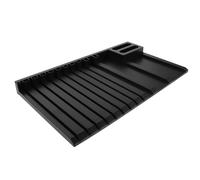 OKUMEYR Plastic Model Desk Stand with Multi-tier Adjustable Compartments, Versatile Airbrush Tool Holder for Workshop and DIY Projects, Black Model Kit Organizer Rack for Rc Parts