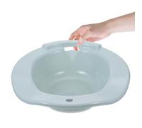 OKUMEYR Plastic Sitz Bath Bowl for Toilet Seat, PP Blue Squat Basin with Hanging Hole for Household Toilets, Postpartum Care Wash Basin for Pregnant Women and Women