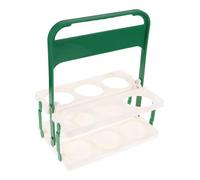 OKUMEYR Portable Beer Bottle Basket with Handle Drink Carrier for 6 Bottles Plastic Sleek Design for Home Outdoor Use