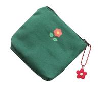 OKUMEYR Portable Canvas Data Cable Storage Bag Zipper Design and Chain Pendant, Mini Cash and Sanitary Pad Storage Bag, Fashionable and Practical for Travel and Daily Use Random Color