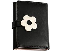 OKUMEYR Portable Pu Leather Purse with Flower Pattern, Simple Korean Style Tri-fold Wallet for Students, Classified Storage Coin Purse Suitable for Home and Office Use