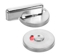 OKUMEYR Privacy Lock for Public Toilet Doors with Vacant/Occupied Indicator, Stainless Steel Bathroom Partition Lock Bolt, Large Handle, Silver Finish, 304 Stainless