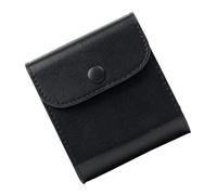 OKUMEYR PU Leather Photo Case for Storing Film Portable Pouch Compatible with Square Durable Buckle Closure Retro Design Black Color