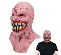 OKUMEYR Realistic Latex Devil Mask with Movable Mouth and Comfortable Fit, Scary Halloween Face Mask for Festival Performance and Stage Use, Khaki Evil Face Shape Design