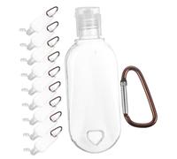 OKUMEYR Refillable Travel Soap Dispenser Bottles 30ml Pet Empty Flip Cap Lotion Sprayer Bottles with Keychain Hook Portable Hand Sanitiser Container 10pcs Random Color