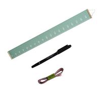 OKUMEYR Removable Children's Height Chart Canvas Wall Hanging Kids Measuring Ruler for Bedroom Nursery Pine Wood Avocado Green Includes Tape Measure and Marker