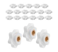 OKUMEYR Replacement Arm Adjustment Knobs for Rollator 20pcs: M6 White Plastic Universal Walker Knobs for Senior Mobility