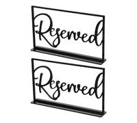 OKUMEYR Reserved Table Signs Minimalist Elegant Design Sturdy and Not Easy to Break 2pcs Acrylic Reserved Seat Cards for Bars and Restaurants for Wedding and Business Seating