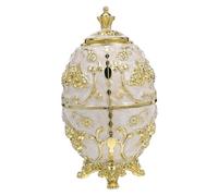 OKUMEYR Retro Embossed Toothpick Holder Container with Press-top Dispenser Portable Dustproof Box with Single-handed Operation Gold White Rose Pattern for Home Dining and Parties