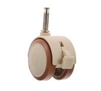 OKUMEYR Rubber Caster Wheels with Built Brake Silent Swivel Bed Casters for Crib Furniture Smooth Steering and Secure Stop Replacement Insert Stem
