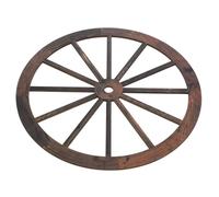 OKUMEYR Rustic Vintage Solid Wood Wagon Wheel Wall Hanging Decoration Meticulously Polished Edges for Garden and Home Bar, Antique Retro Style Decorative Wall Art