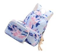 OKUMEYR School Backpack with Lunch Bag Set Featuring Large-capacity Gradient Print, Stylish Cloth Material, Perfect for Study and Travel