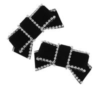 OKUMEYR Shoe for Clips Elegant with Velvet 1 in Bow, Rhinestones Pair Detachable Decorative Bow Shoe Buckles Securely Place and Women Daily Fashion Weddings