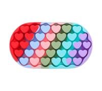 OKUMEYR Silicone Heart-Shaped Wrist Rest for Keyboard Small Size Rainbow Color Ergonomic Wrist Cushion Support for Computer and Gaming Office Use