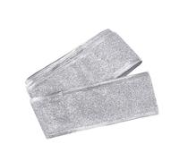OKUMEYR Silver Glitter Ribbon Christmas Tree Decoration Band 200x5cm for DIY and Boutique Use, Festive Decorative Ribbon with Glitter Powder and Flocking Cloth for Holiday Crafts