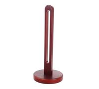 OKUMEYR Solid Wood Paper Towel Holder Stand Vertical Kitchen Towel Organizer Wraps Dishcloths Easy No Drill Setup Red Finish Compact Storage Solution