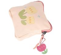 OKUMEYR Square Period Bag for Women and Students Sanitary Napkin Storage Pouch with Flower Pattern Portable Tampon Storage Lightweight Coin Purse for Menstrual Pads Discreet and Practical